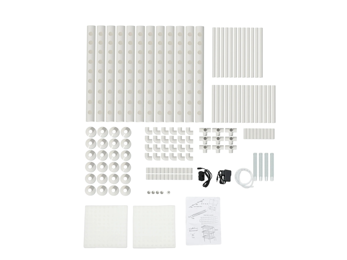 Kit De Cultivo Hidropônico, Sistema De 3 Camadas, 108 Pontos De Plantio, Branco