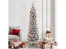 Vidaxl Árvore De Natal Artificial Branco 210 Cm Pvc, Metal E Plástico