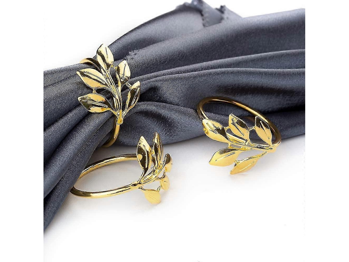 Omni 6 Anéis para Guardanapos Redondos de Ouro, Porta guardanapos Duráveis para Casamentos, Aniversários e Festas de Jantar