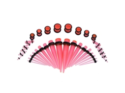 Kit Com 36 Peças De Alargadores De Orelha Em Acrílico Transparente E Rosa, Para Maior Conforto E Estilo. Nostalgia88