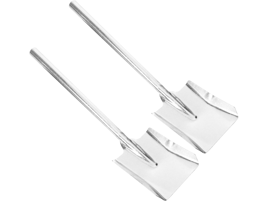 Topbathy Pá de Lixo Healeved em Metal Prateado, Conjunto 2 Peças, com Cabeça Extragrande e Cabo Ferro