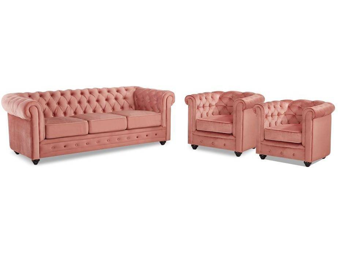 Conjunto Sofá E Poltrona Chesterfield