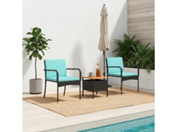 Vidaxl Conjunto Para Jardim Preto Vime Pe