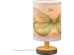 Abajur Led Table Fradotgv Beauty Green Butterfly com luz quente para quarto infantil