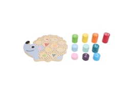 Ats puzzle de Madeira para Crianças Erizo Jogo de Números Formas e Cores Brinquedo Educatsivo Aprendizagem Precoce Coordenação Olho mão