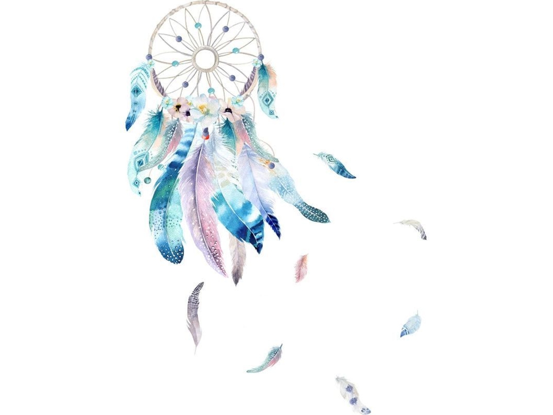 Adesivo De Parede Dreamcatcher Com Penas Decorativo Para Lojas E Lares