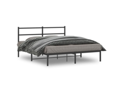 Estrutura De Cama Em Metal Com Cabeceira 150x200 Cm Preto