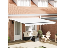 Vidaxl Toldo Retrátil Branco 400 × 300 Cm Tecido E Alumínio