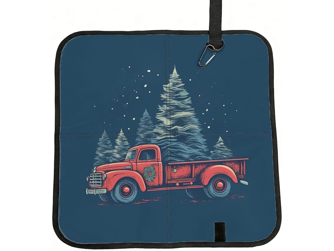 Caminhão Vermelho Com Almofada Dobrável Em Formato De Árvore Natal, Almofada Portátil Para Uso Interno E Externo, Ideal