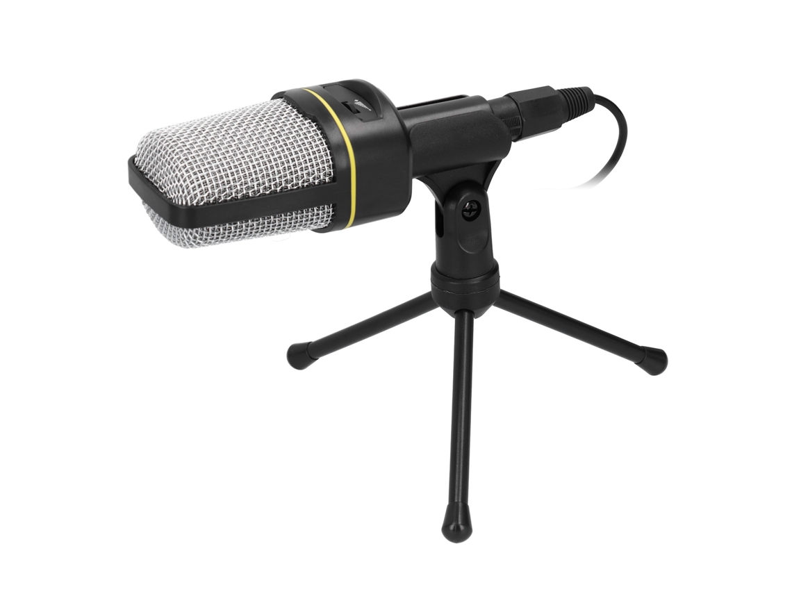 Aetheria micrófono Condensador de Gravação Estúdio com Tripé de Mesa Omnidirecional Preto 3.5mm