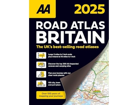 Livro AA Road Atlas Britain 2025 de Aa Publishing (Inglês)