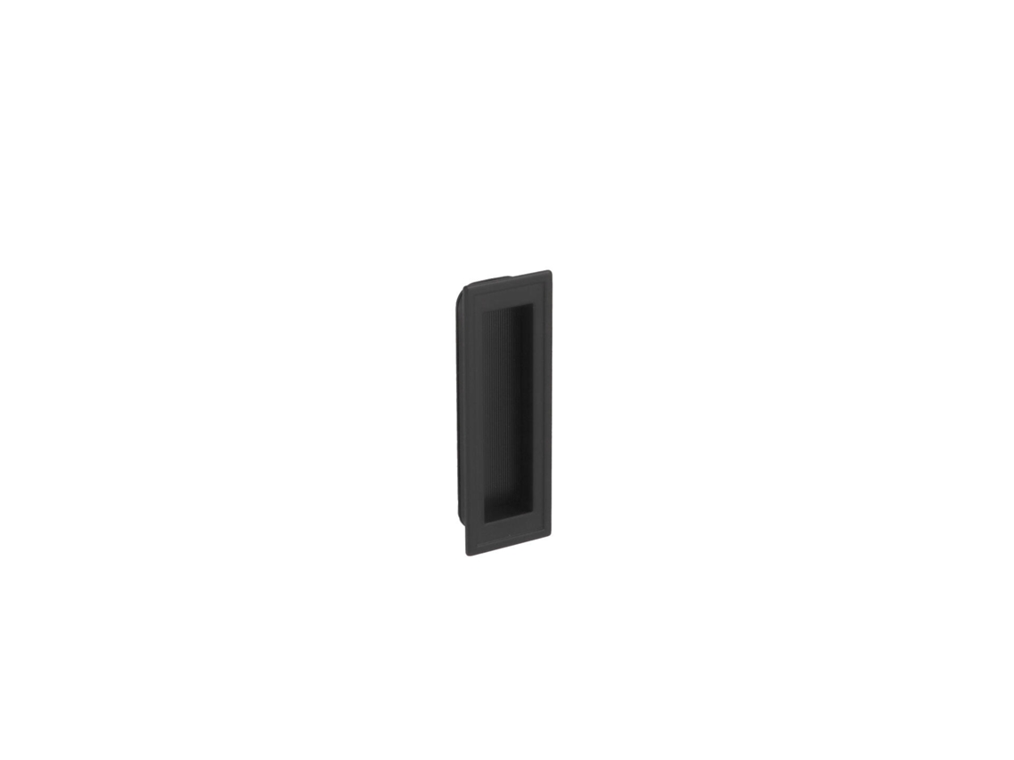Puxador Embutido HARDWAREXCHANGE em Zamac com 96mm de distância central, verniz preto mate, conjunto de 6