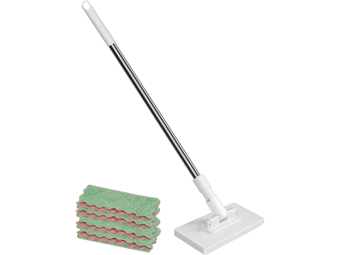 Mop Com 4 Panos De Microfibra Reutilizáveis (não Precisam Ser