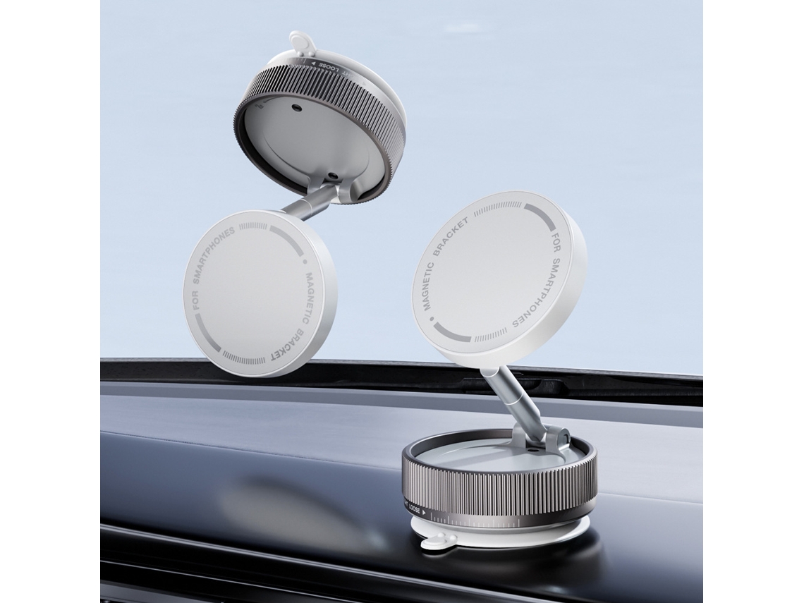 Suporte Magnético Para Celular Com Ventosa, Rotação De 360 ​​graus, Em Liga Metálica, Para Carro.