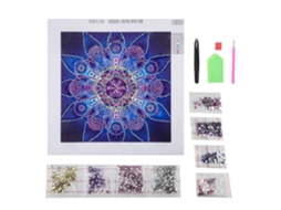 Pintura de Diamante Baok - Mandala de Flor Feita à Mão com Strass e Efeito Estéreo