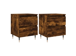 Conjunto de Mesas de Cabeceira 2pcs Derivados de Madeira Carvalho Fumado MAISON EXCLUSIVE