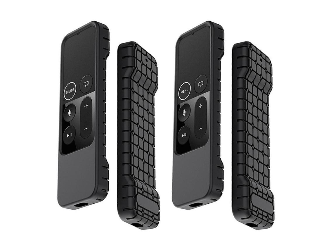 2x Capa Protetora Retangular De Silicone Resistente E Macia À Prova D'água Para Controle Remoto Da Apple Tv 4k (preta)