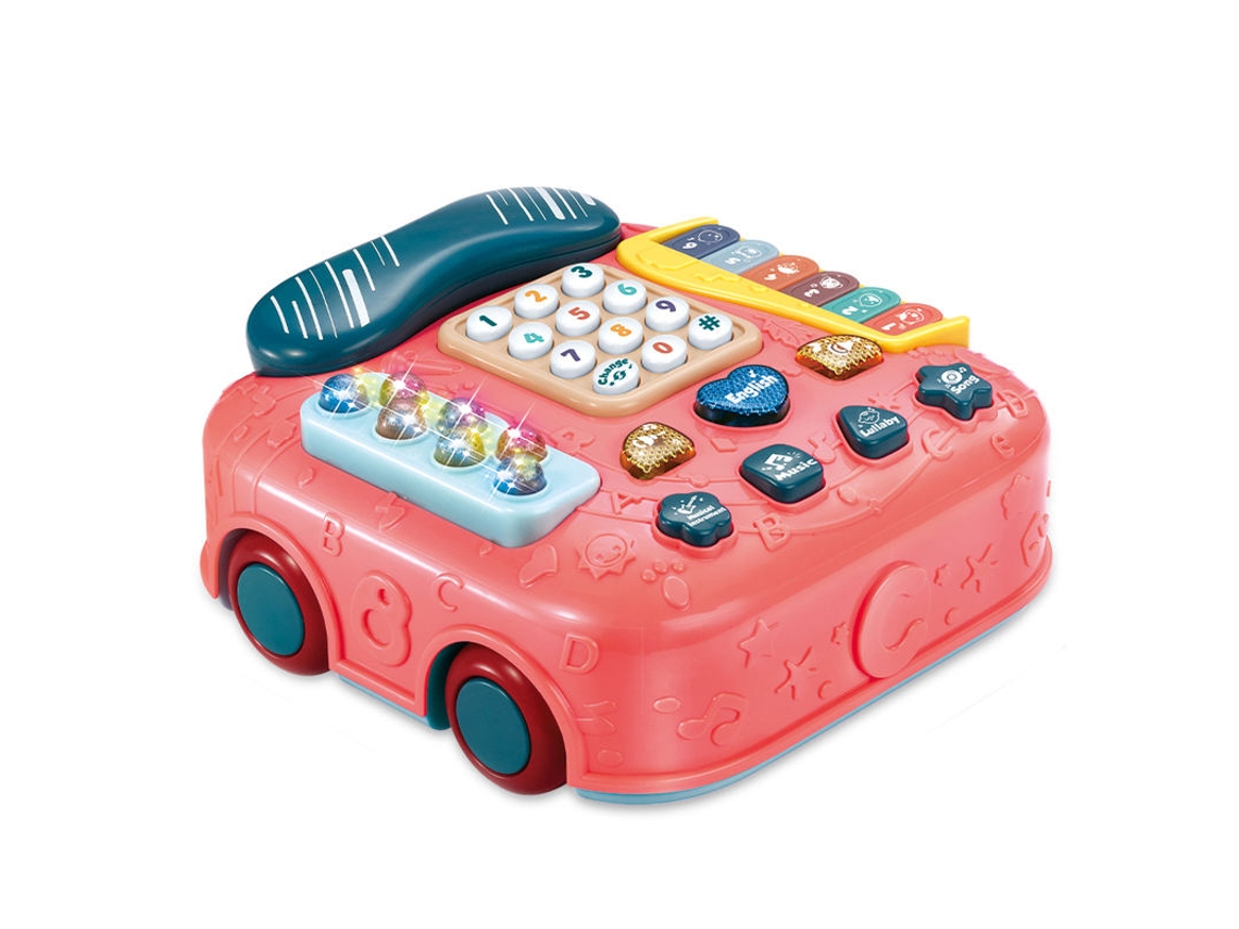 Carrinho Telefone Educativo Multifuncional Para Bebês Contos, Música, Jogo Toco O Rato Sfushos (rosa)