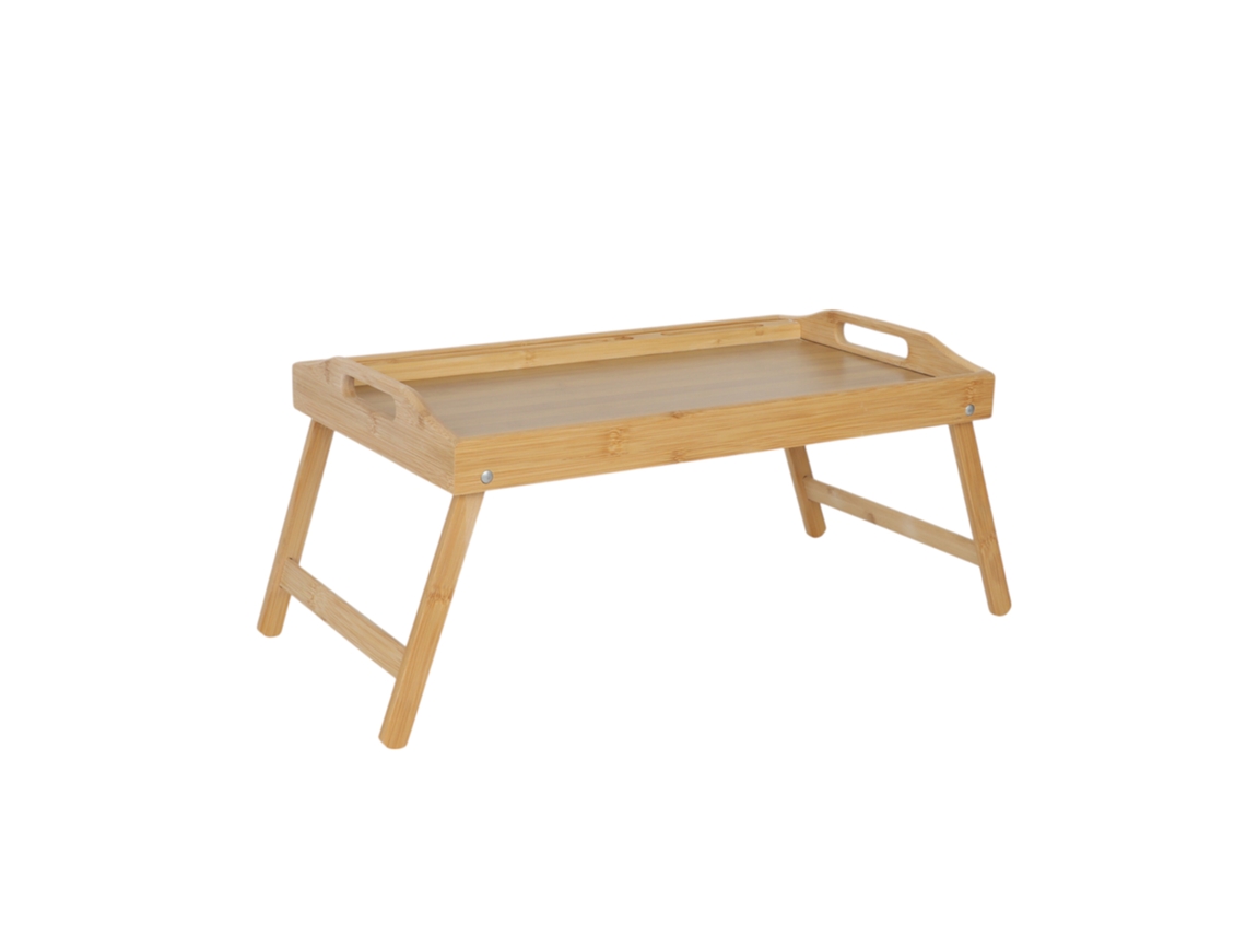 Relaxdays Tabuleiro De Cama Dobrável, Suporte Tablet/telemóvel, Pequeno-almoço Na Cama, Bambu/mdf, 24x60x30 Cm, Natural