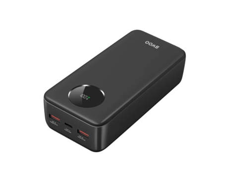 Bateria Externa 30000mah Usb-c 2xusb Lcd Preto