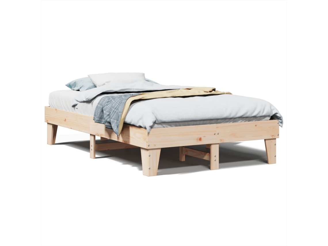Cama Sem Colchão 135x190 Cm Madeira de Pinho Maciça MAISON EXCLUSIVE