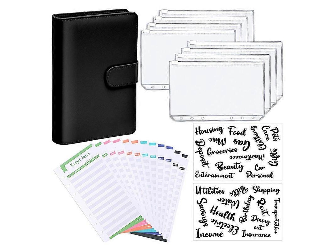 Pasta A6 Para Planejador De Orçamento, Capa Para Caderno, Tamanho 6 Bolsos, Plástico, Zíper, Envelope Para Economizar Dinheiro Brilvibera