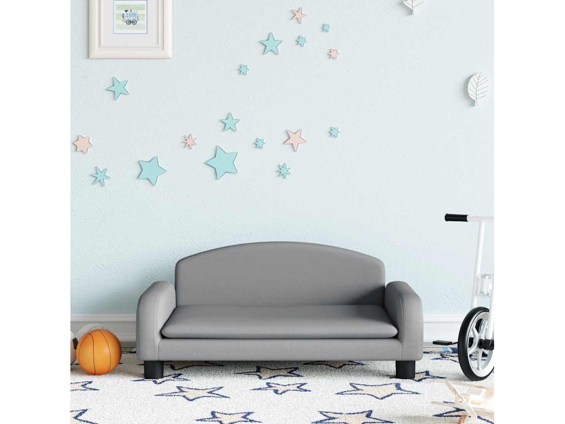 Vidaxl Sofá Infantil 70x45x30 Cm Tecido Cinzento-claro