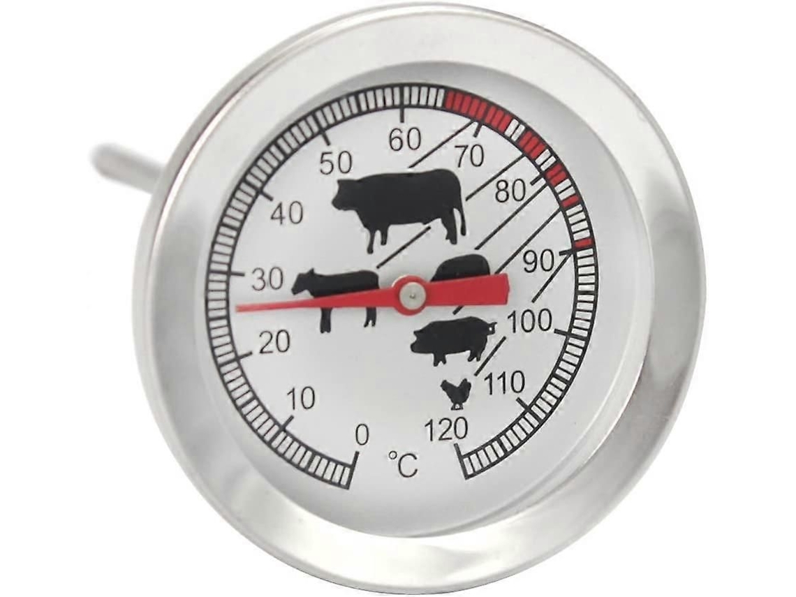 Termômetro de Aço Inoxidável para Assar Analógico Carne Até 120 °c Churrasco Agu Lha GOKOCO