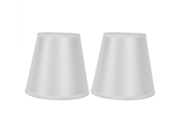 2pcs Abajur de Tecido Clip On para Lâmpada E14 Mesa Parede Lustre Branco Pt10 S/MARCA