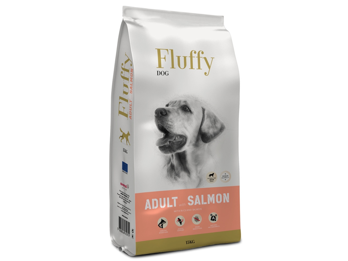 Ração Seca para Cão FLUFFY (15 Kg - Adulto - Sabor: Salmão)