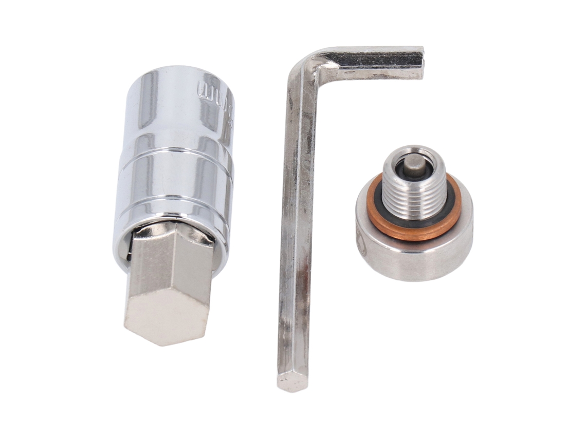 Kit de plug de dreno de óleo em aço inoxidável M12x1.25 com parafuso auto perfurante e ferramentas | S/MARCA
