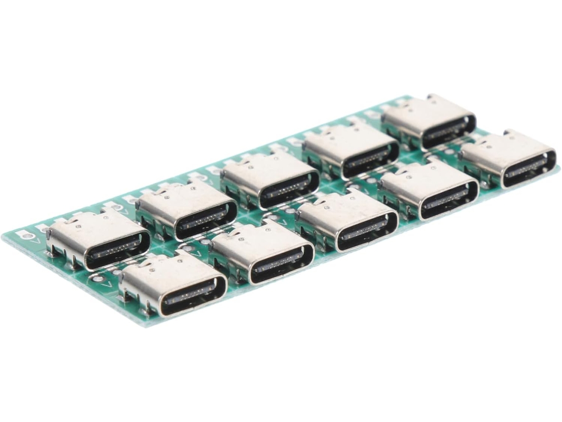 Placa De Conectores Usb C 3.1 Para Diy, 10 Peças, Adaptador Fêmea, Placa Conversora, Pcb, Transmissã Gokoco
