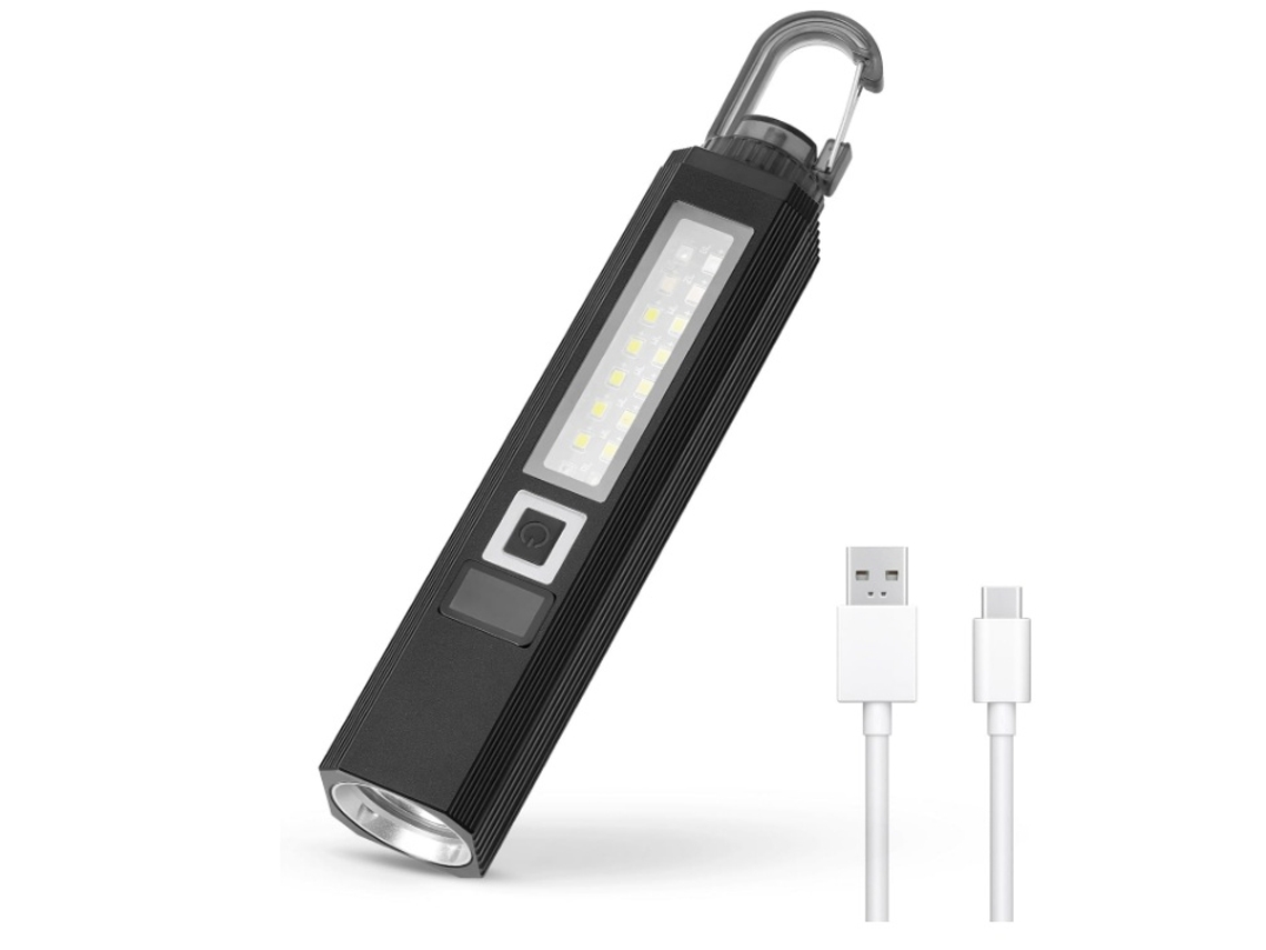 Tressino Lanterna Uv Led 1,2 X 1,2 Polegadas Recarregável, Visor Digital, Ip68, Magnético, Alumínio, Branca, Azul