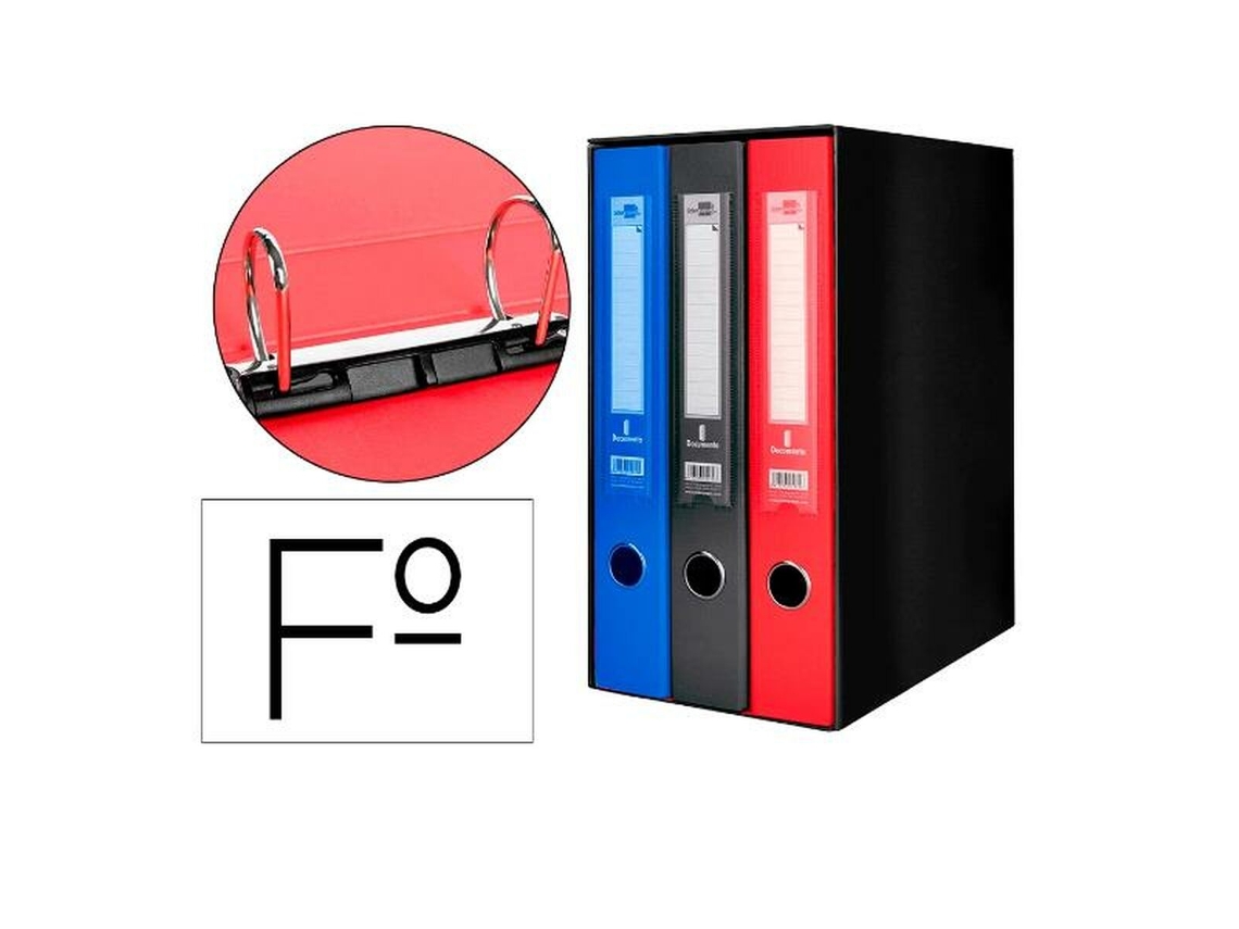 Pasta com argolas LIDERPAPEL MD38 A4 3 Unidades