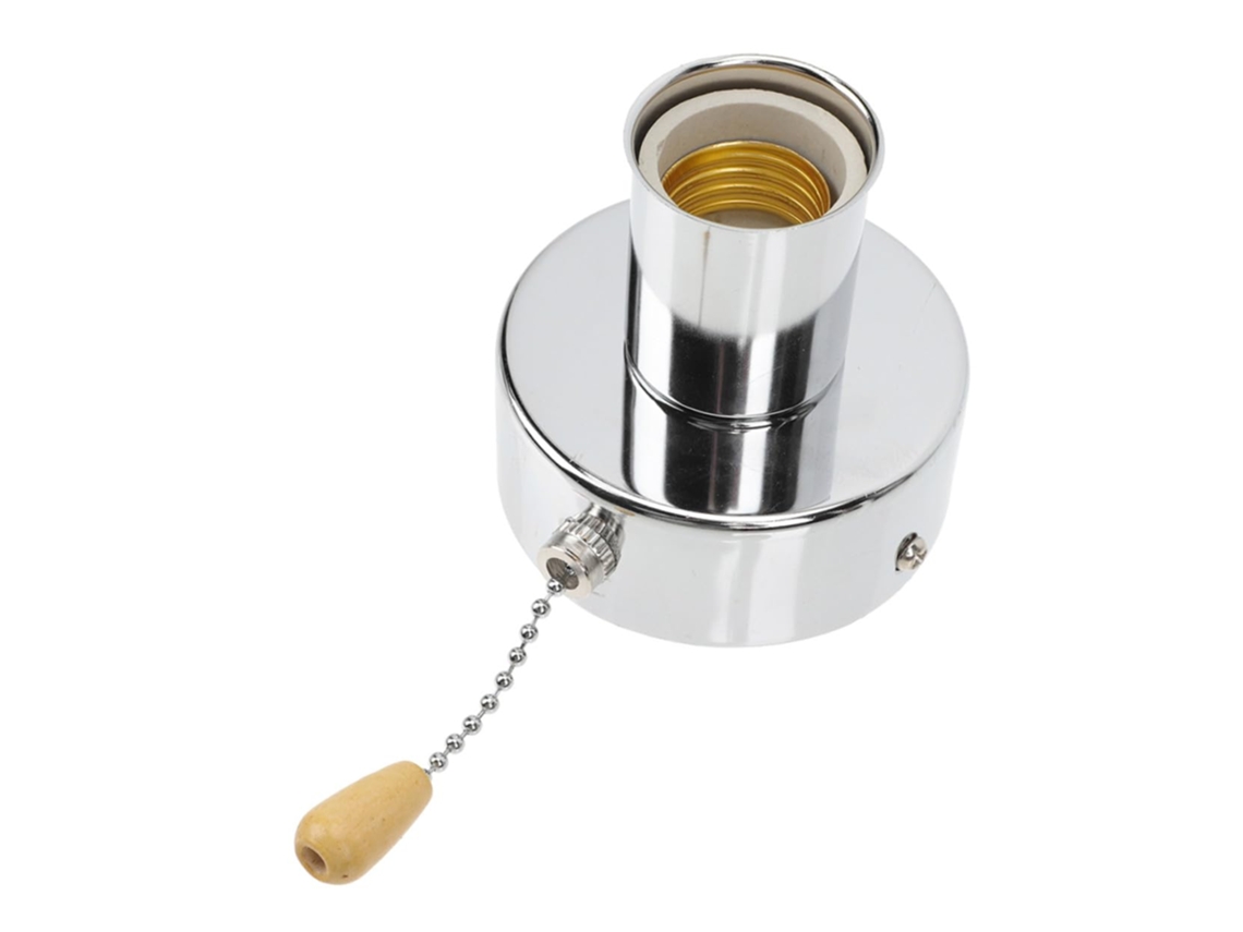 Soquete Para Lâmpada De Teto Em Aço Inoxidável Com Interruptor.