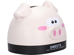 Caixa De Lenços De Papel Creative Pig Em Fibra De Trigo Bege.