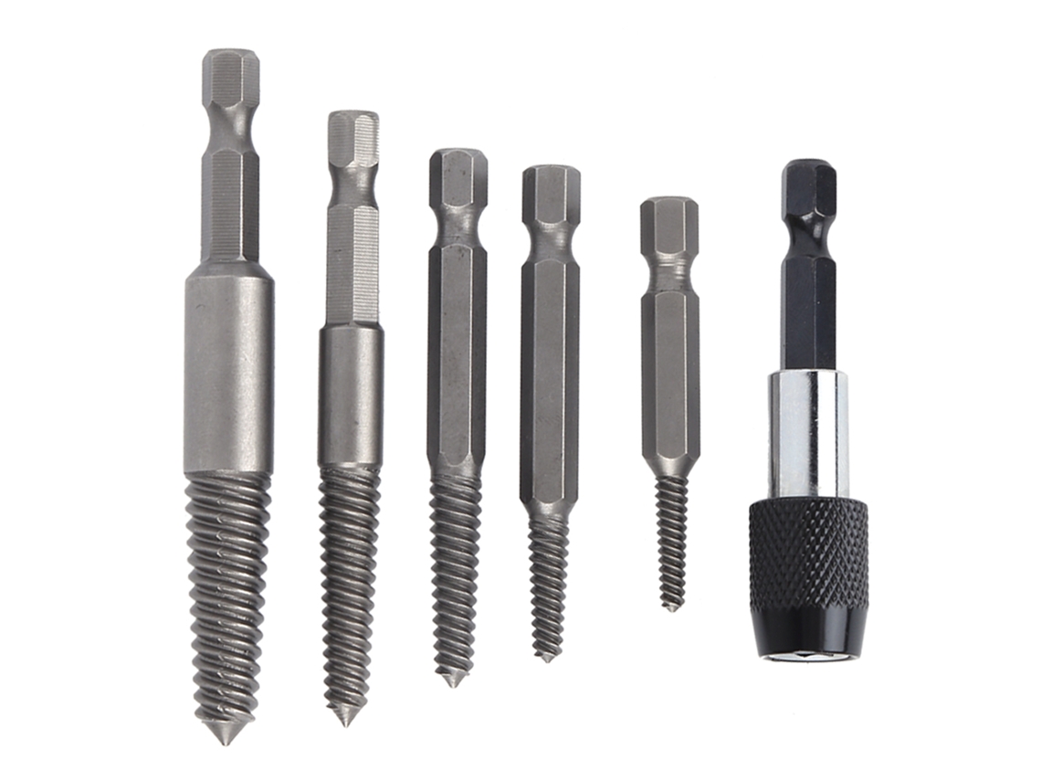 Conjunto De 6 Extratores De Parafusos Sem Cabeça Com Cabo Hexagonal, Ferramenta Para Remover Parafusos Desgastados Em Carpintaria