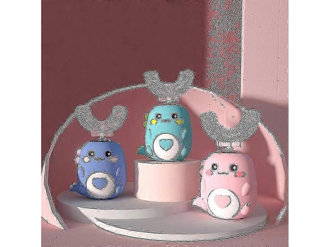 Escova De Dentes Elétrica Infantil Automática Para Limpeza Oral, Carregamento Usb, Sônica, Com Design De Dinossauro Fofo Em Formato De U, Modelo