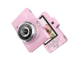 Câmera compacta portátil Yizhood de 28 polegadas com zoom de 8x e CCD, câmera de tecido com cartão de memória de 32 GB, rosa