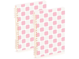 Conjunto de 2 Cadernos Espiral A5 para Escola 21,1 X 14,5 Cm Linhas Largas 60 Folhas Planejamento e Listas T
