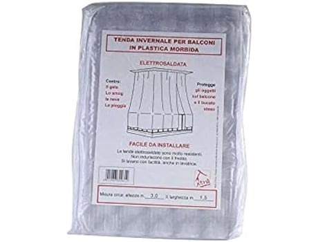 Cortina de Varanda XTRA White em Pvc Branco 350 X 250 XTRA Acessórios para Grampos de Pressão