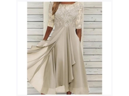 Fasst vestido Midi de Encajes com Mangas Curtas para Eventos