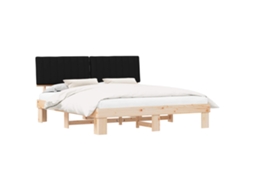 Vidaxl Estrutura De Cama Com Cabeceira Estofada Preto 180 X 200 Cm