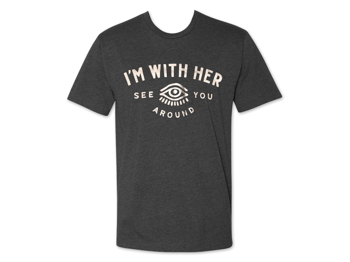 I'm With Her Eyeball T shirt ROCKINSTONE Unisex Adults Best Sellers Size:m