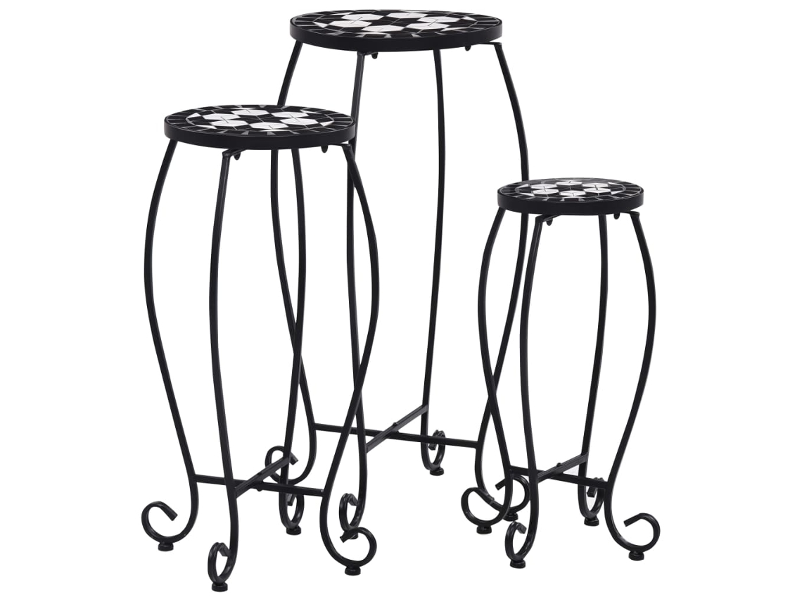 Table, Tables Vidaxl Preto Cerâmica (30 X 70 Cm)