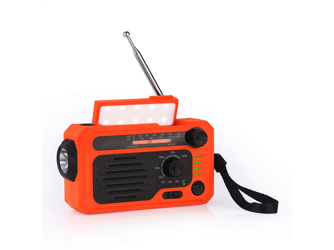 Rádio de Emergência com Manivela, Meteorológico e Indicador de Bateria AQUAFORGE
