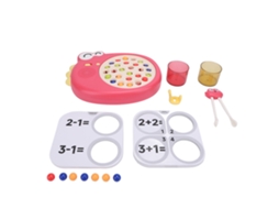 Ats brinquedo Educatsivo para Crianças Aprendizagem Precoce Tesoura de Comer Treinador de Palitos Clip de Pérolas Dinossauro Vermelho
