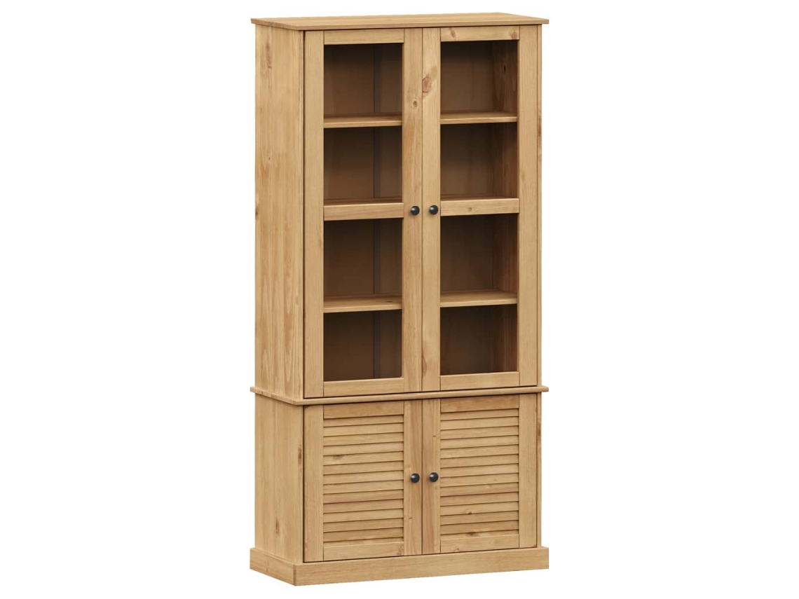 Glass Display Cabinet, Glass Display Cabinets Vidaxl Marrom Madeira De Pinho (n/a)
