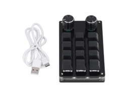 Teclado Mecánico para Juegos Osu de 12 Teclas Con 2 Botones Giratorios, Programable Y Cable Usb. (hágalo Usted Mismo)