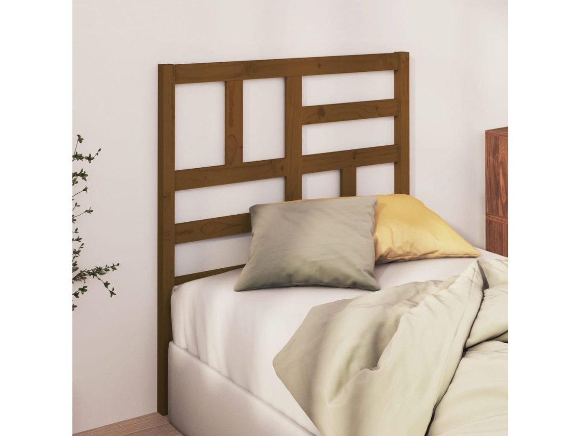 Vidaxl Cabeceira De Cama 81x4x104 Cm Pinho Maciço Castanho Mel